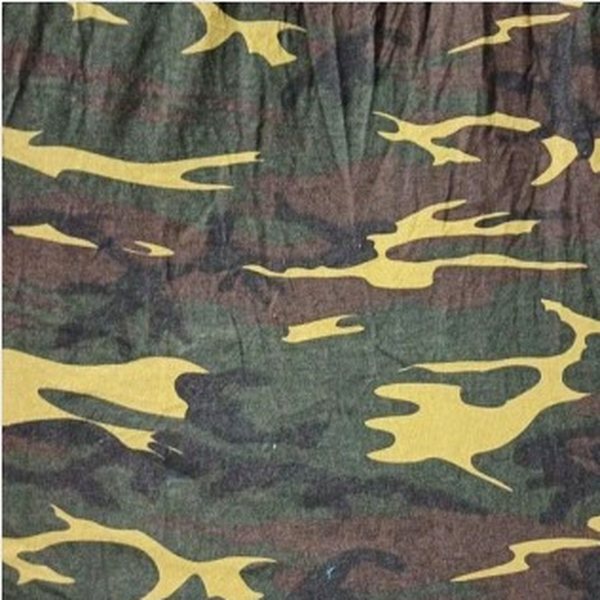 Woodland camouflage print fabric
